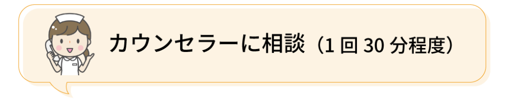 カウンセラーに相談（1回30分程度）